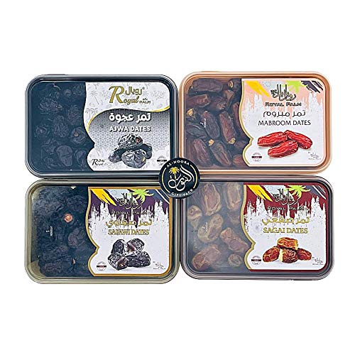 Ajwa Dates 400g Safawi 400g Mabroom 400g Sagai 400g Ramadan AL-NOORA GIFT PACK
