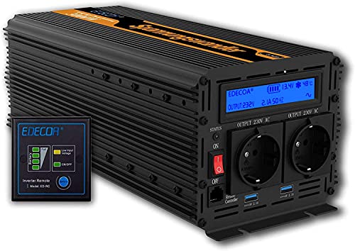 EDECOA power inverter 12v 220v inverter 3000w e picco 6000w invertitore 12v a 220v con Telecomando