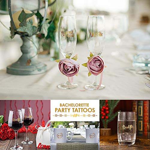 Frcolor 8 Sheets Bachelorette Party Tattoos Bride Tattoos Team Bride Tribe Metallic Temporary Tattoos Bridesmaid Gift Bridal Shower Favor And Decorations #TOP3