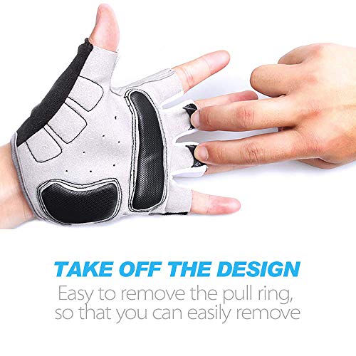 Luvas de Ciclismo, Andoer Luvas de ciclismo com meio dedo respirável Antiderrapante para motocicleta