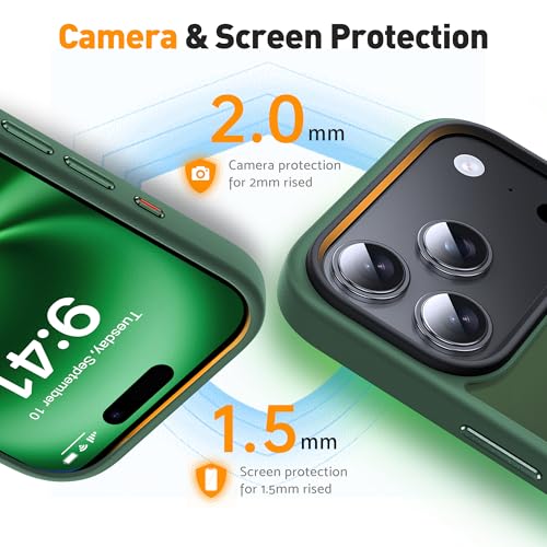 Coque iPhone 17 Pro Max silicone souple vert mat rechargeable sans fil - 4