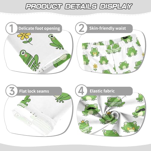 Girls Leggings Size 4T Frog White Stretchy Tights Girl Clothes Comfortable Pants for Workout Dance3