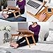 Adjustable Portable Foldable Laptop Desk, Bamboo Bed Table with Anti-Slip Baffle, 5 Tilting Angles, Heat Emission Design,
