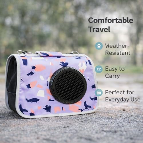 Image of Cawypety Cat Backpack Carrier, Breathable Cat Carrier Pet Backpack for Kitty Small Dog Up to 15Lbs, Transparent & Foldable Pet Carrier for Travel Hiking (Purple, Window)