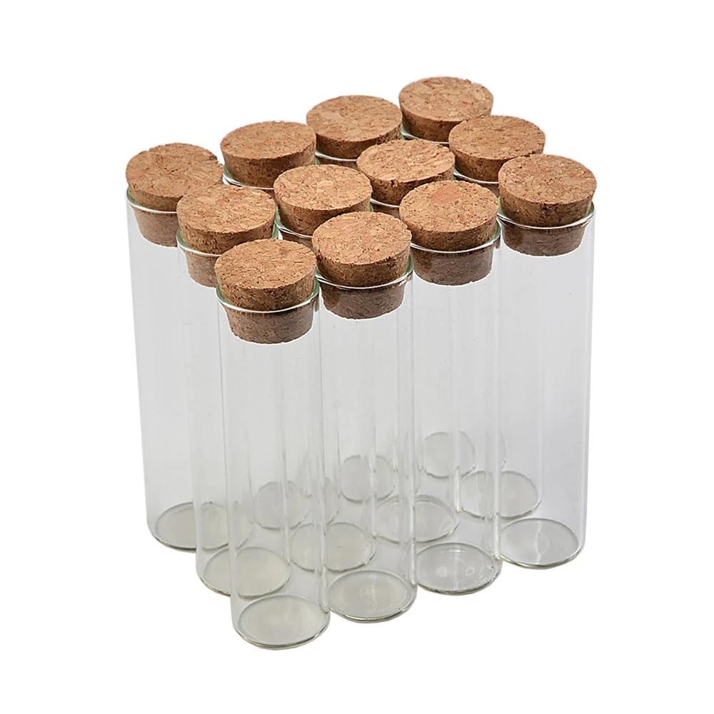 50 Stück 30-ml-Klarglasfläschchen mit Korken – lebensmittelechte Fläschchen for Parfums, Bastelarbeiten und Aufbewahrung