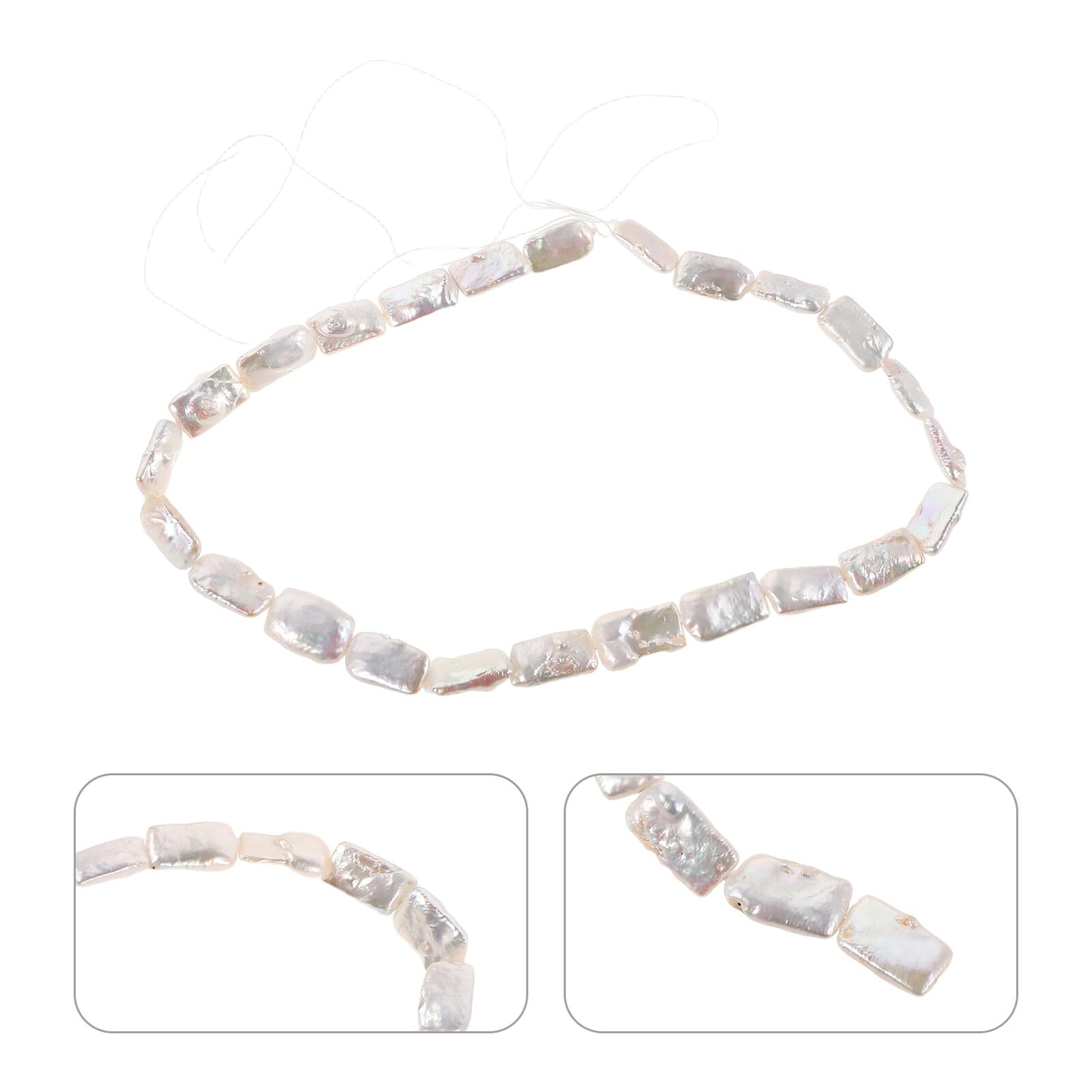 Operitacx Unregelmäßige Süßwasser Barockperlen 16x9mm mit Natürlichem Glanz 38cm Strang für Schmuckherstellung und Selbstgemacht Armbänder mit Eleganter Form