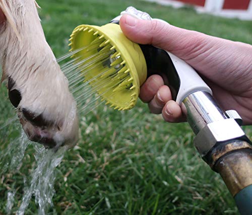 Wondurdog Outdoor Garden Hose Dog Shower Brush Head Nozzle with Splash Guard Handle and Rubber Grooming Teeth. Metal Connector and Water Pressure Control. Wash Your Pet. Don’t Get Wet! - Thumbnail 3