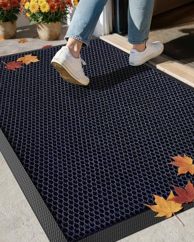 COLOR&GEOMETRY Tapis Extérieur Résistant à la Pluie en Soie Élastique - Paillasson Extérieur Antidérapant pour Entrée et Patio - Séchage Rapide et...