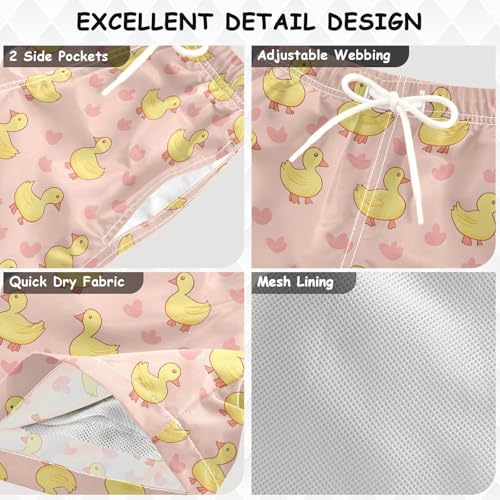 Boys Swim Trunks Cute Ducks Toddler Board Shorts Kids Drawstring Waist Bathing Suit Boy Swimwear4