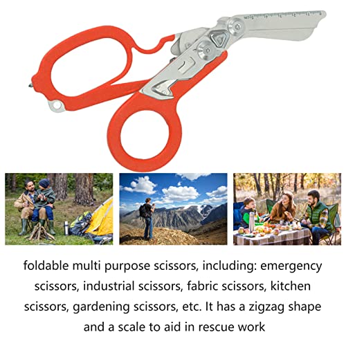 Tesoura de Emergência, Função de Gancho Pontiagudo Multifuncional, Tesoura de Trauma Dobrável Portát