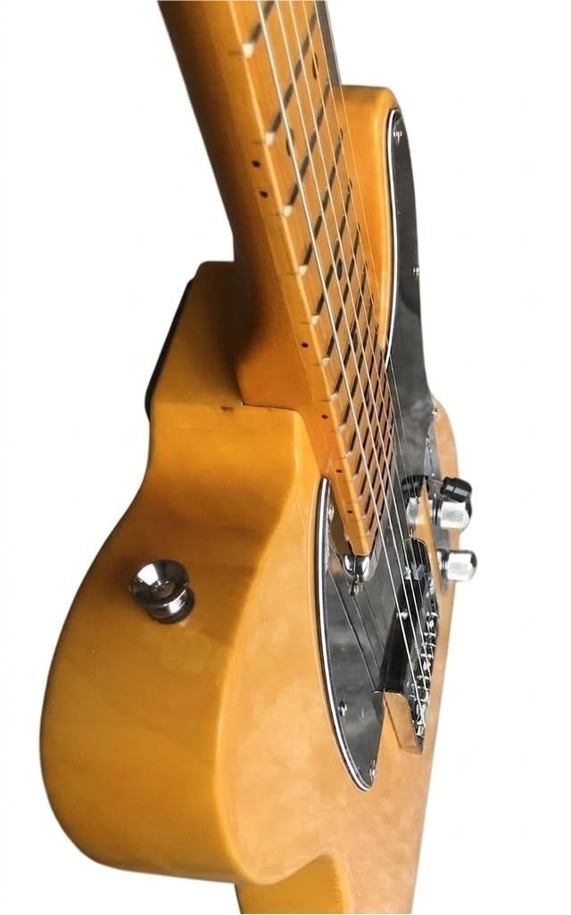 Chitarra elettrica a corpo solido, stile T Butterscotch Blonde con tastiera in acero, full size 39" for esercitazioni for principianti e palco (Guitarra Electrica)