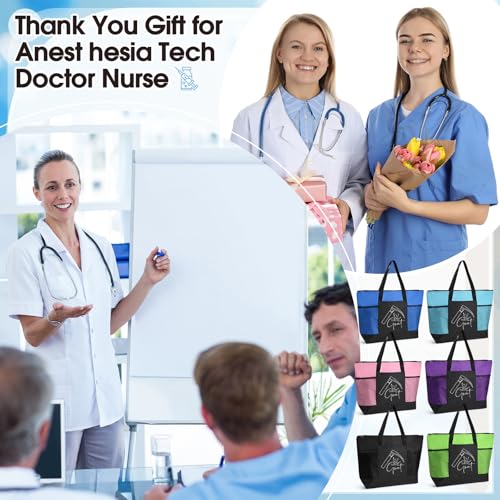 Image of 6 Pcs Team Appreciation Tote Bags Pocket for Women Employee Appreciation Gifts for Nurses Volunteer Cowork