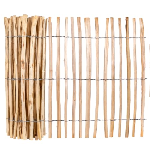 VOSS.garden 5m Staketenzaun Haselnuss 90cm Höhe Lattenabstand...