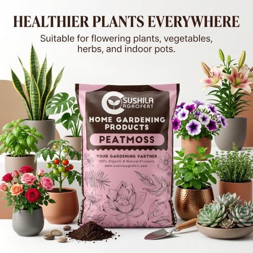 Image of Sushila Agrofert Peat Moss 3KG Acidic pH, Sterile, Excellent Water Retention, Good Drainage, Light & Airy, Seed Germination, Potting Mix, Hydroponics, Soil Amendment, Mulch, Root Growth & Garden Use