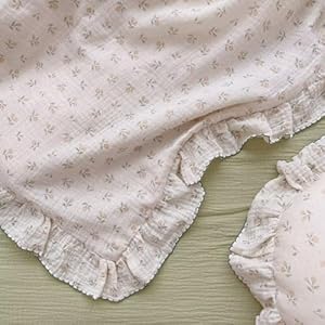 BuLuTu Girls Toddler Duvet Cover 47 x 59 Inch, Soft Muslin Cotton Crib Duvet Covers for Summer Quilt Cover Toddler Baby Bedding Gift, Sprout Print (No Pillow Shams) BuLuTu Girls Toddler Duvet Cover 47 x 59 Inch Soft Muslin Cotton Crib Duvet Covers for Summer Quilt Cover Toddler Baby Bedding Gift Sprout Print No Pillow Shams