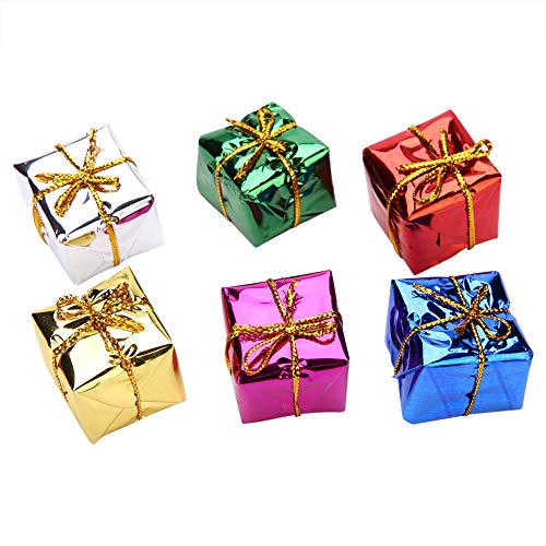 12 unids Mini Cajas de Regalo Colores Surtidos Colgante en Miniatura 1 Pulgadas de Papel de Fiesta de Navidad...