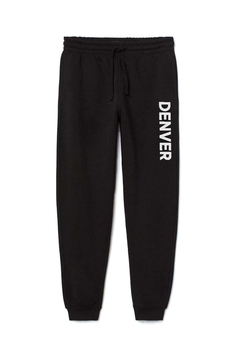 Daxton Adult Unisex Basic Black Jogger Sweatpants USA Cities States White Letters