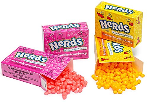 Nerds Candy 3 LB Bag Strawberry and Lemonade Wild Cherry Wonka Nerds Mini Boxes Assortment (Approx. 90 individually wrapped Boxes bulk candy