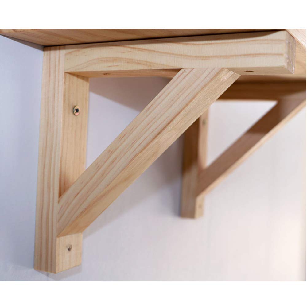 4X Massieve Houten Driehoekplank Beugels, Wandgemonteerde Plankbeugel, Zwevende Planken Rechthoekige Steun, 90 Graads Hoek