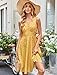 Belle Poque Vintage Dress for Women Midi Swing Fit and Flare Dress 2025 Summer Yellow Floral Sundress L