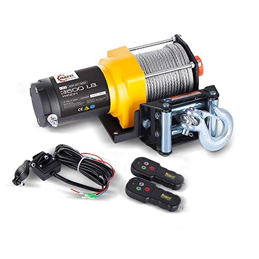RUGCEL Winch 12V Electric ATV Winch 2 Remote Wireles Control Steel Cable Boat ATV Kit (3500 LBS)