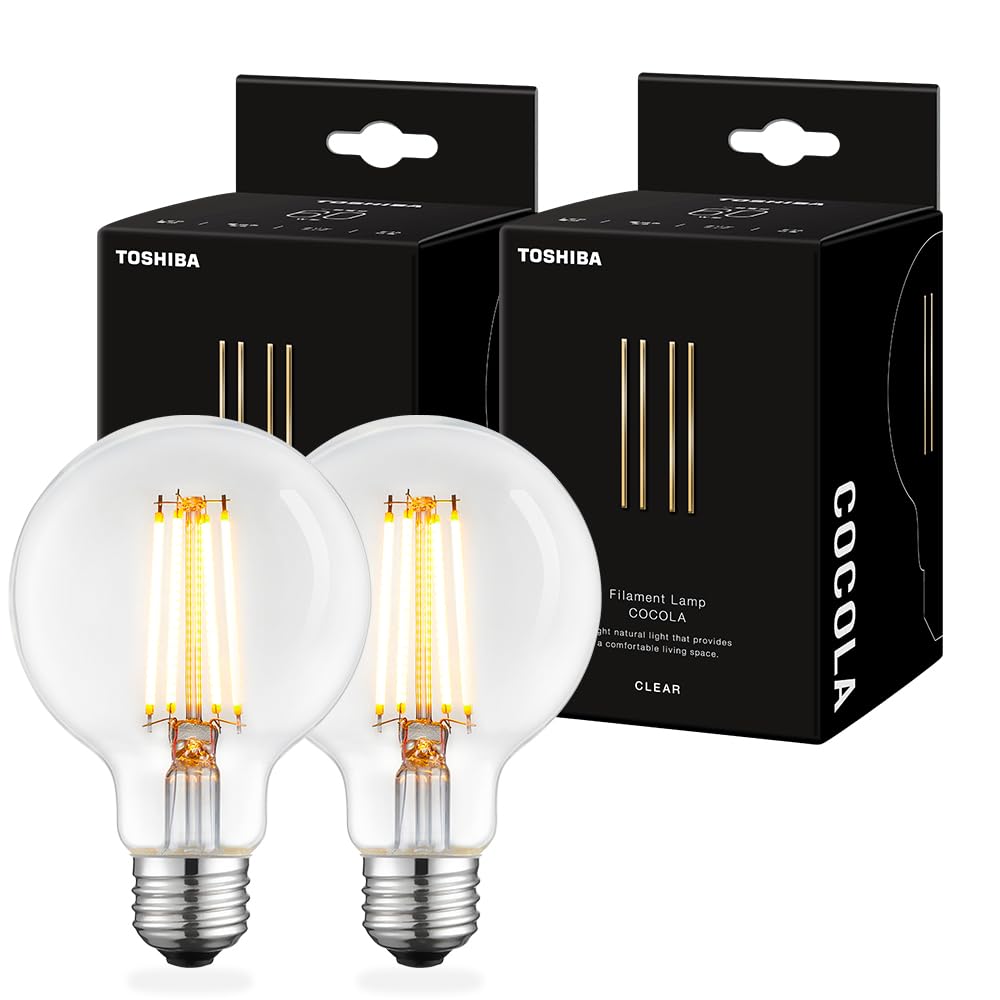 Amazon | TOSHIBA(東芝) フィラメント LED電球 E26 G形 60W相当 クリア