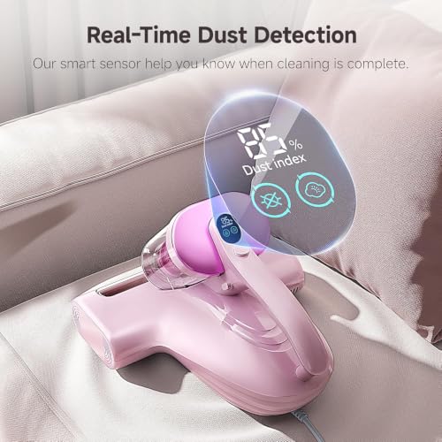 Image of uwant Bed Cleaner with 16Kpa Suction Metal Roller 253.7nm Uv-c Light Mattress Vacuum Cleaner 36000RPM /Min 149℉ Heating HEPA Filter&Ultrasonic Mattress Vacuum for Sofa, Pillow, Bed Throws Set of 1