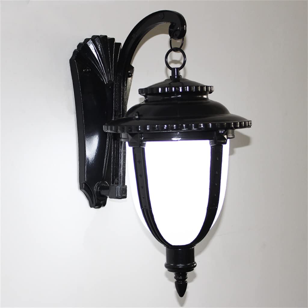 RajoNN Rétro Applique Extérieure Couloir Extérieur Cour Escaliers Terrasse Balcon Lampe Lampe D'allée Créative (Couleur : Svart, Taille : 38x19cm)