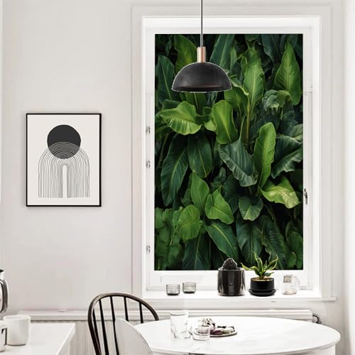 Vinilo Decorativo para Ventanas Hoja Tropical Verde 17.7x23.6 pulg miniatura 6