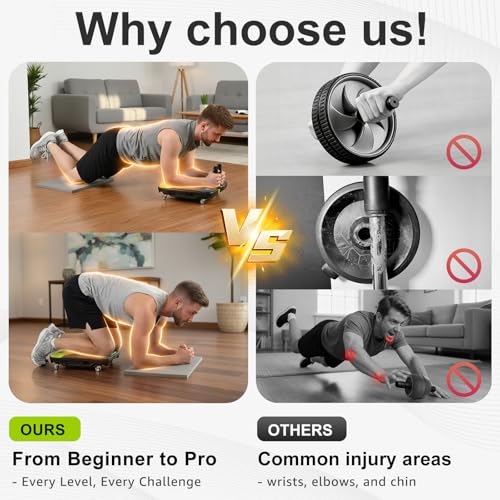 Upgrade Ab Roller Wheel Detachable Abdominal Wheel With 360° for Core Workout, Multi-Directional Abs Roller Board For Full body exercise Home Gym of All Fitness Levels, Ab Trainer with 8 Wheels - Image 5