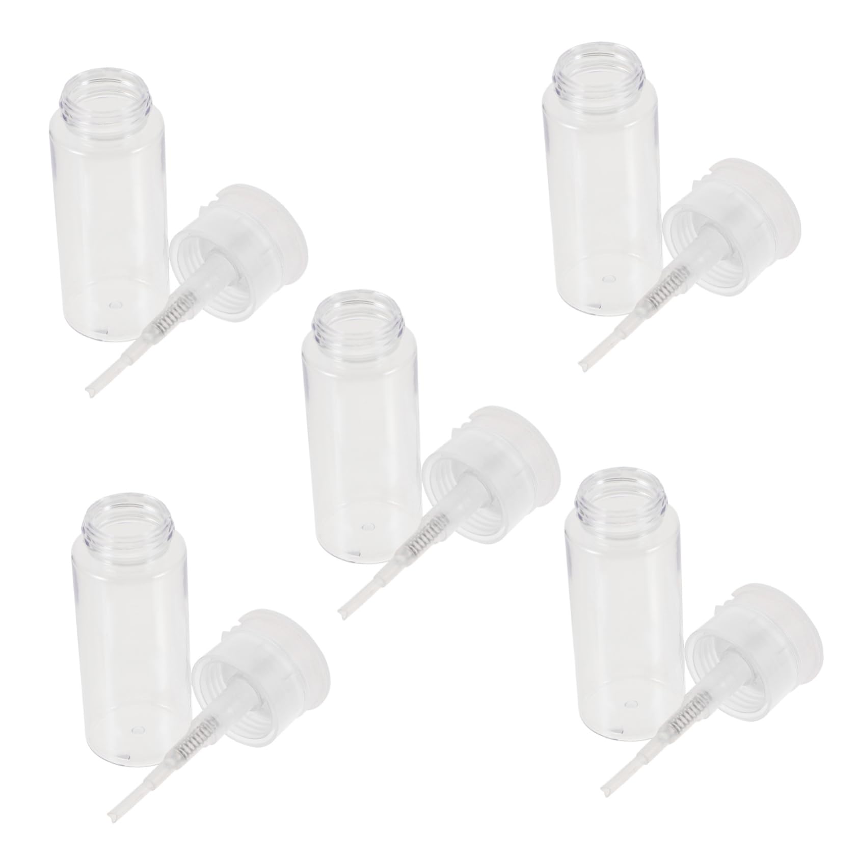 FRCOLOR 5pcs Nail Remover Empty Bottle Liquid Push down Bottles Liquid Push down Pump Dispenser Press Bottle Container Travel Containers for Liquids Allí Removedor De Gel Bottle Dispenser