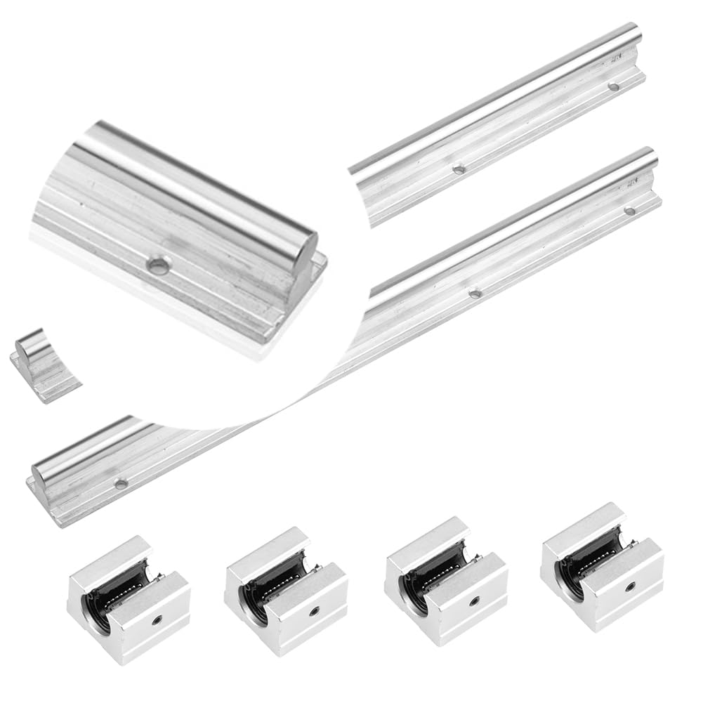 2 x SBR12 1500 mm 150 cm guía lineal carril deslizante eje con | 4 bloques de rodamientos SBR12UU para impresora 3D, piezas CNC, acero rico en carbono, cromo (2 x 1500 mm, SBR12)