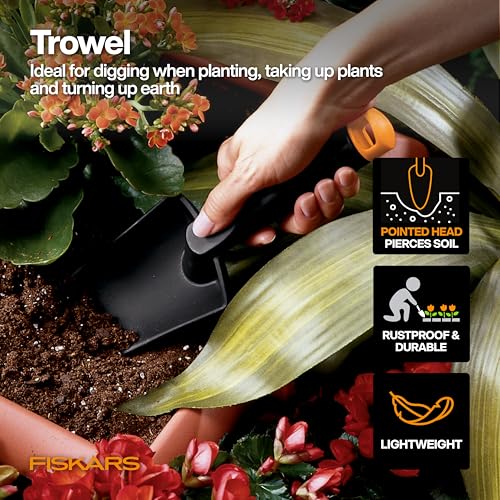 Pala de mano Fiskars Fibra Composite para jardinería (Pack de 4) miniatura 2