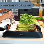 OVENTE Electric Indoor Grill with 13x10 Inch Non-Stick Cooking Surface, 1000W Fast Heat Up Power, Adjustable Temperature, Removable and Dishwasher Safe Grilling Plate and Drip Tray, Copper GD1632NLCO - Image 2