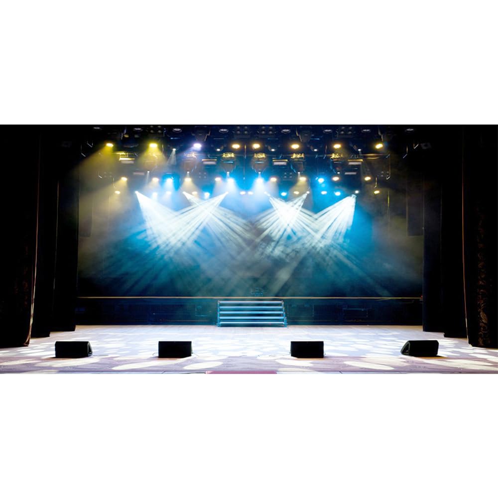 Leyiyi 20x10ft Luxury Stage Spotlight Backdrop Concert Live Platform Banner Vintage Curtain Celebrity Background Drama Music Show Kids Birthday Adults