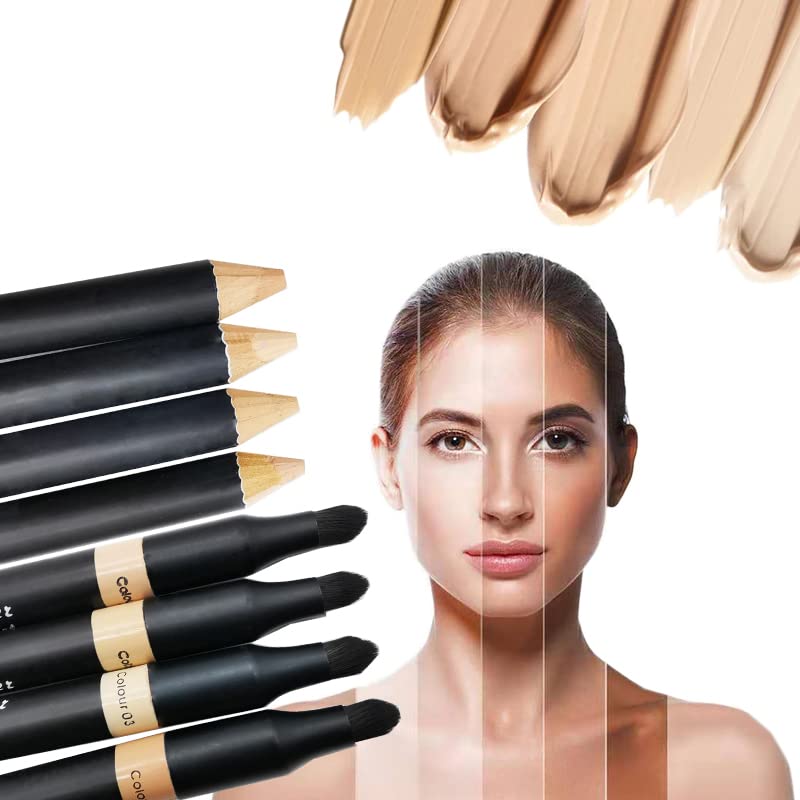 Miniatura 4 de AKARY Lápiz corrector, 2 en 1, doble cara, gama completa de cobertura, lápiz corrector de base profesional para ojeras, puntos negros, lápiz