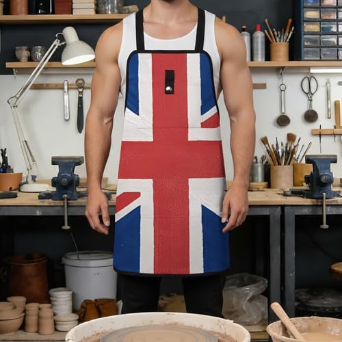 Delantal de trabajo con bandera británica y cierre rápido miniatura 4