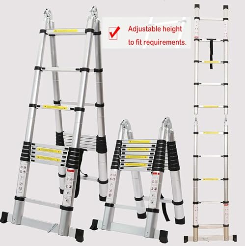 Autofu LADDERS EXTENDABLE TELESCOPIC 5M 16.4 Feet Telescoping Ladder A-Type Extension Multi Purpose Step Ladders,Max Capacity Loading 150Kg/330Lb thumb #5