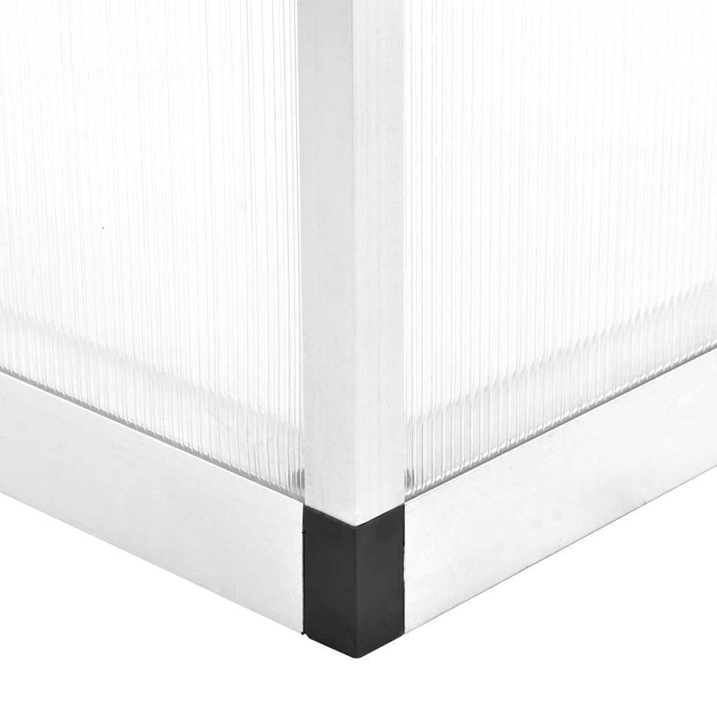 Aluminiowa szklarnia, 362 x 190 x 195 cm, 13,41 m³, płyty poliwęglanowe z wentylacją, odporna na promieniowanie UV, stabilna konstrukcja ramowa do uprawy i wysiewu