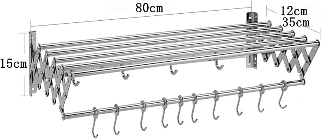 Clothes Drying Rack Hotel/Home Use Wall Hanging Drying Rack for Convenience Clothes Laundry Drying Rack Duty Wall Mounted Folding Adjustable Collapsible Space Saver Indoo