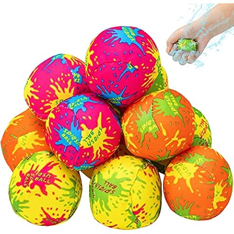 HFATMOS Water Splash Balls Float, Water Bomb Balls for Pool, Water Absorbent Ball for Water Activities, Kids Pool Toys Summer Beach Soaking Games Fun Children Party Activities 12 Pcs Cover