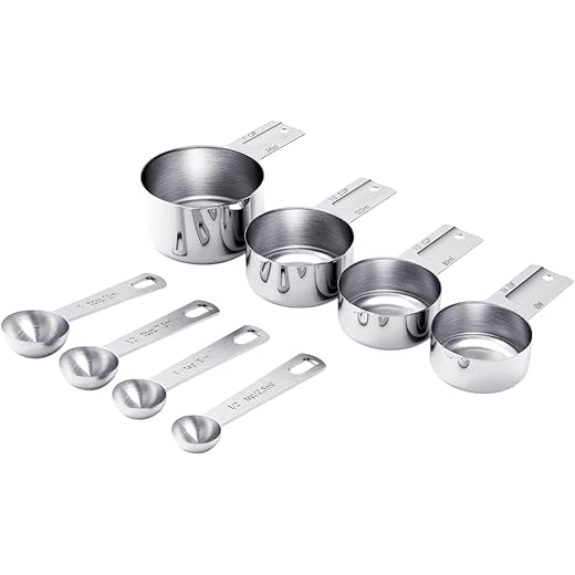 ATROCK Stainless Steel Measuring Spoons & Cup Set Combo Set