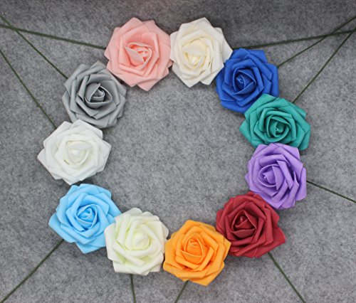 25Pcs Artificial Flower，Real Touch Artificial Foam Roses Decoration Diy For Wedding Bridesmaid Bridal Bouquet Centerpieces Party #TOP5