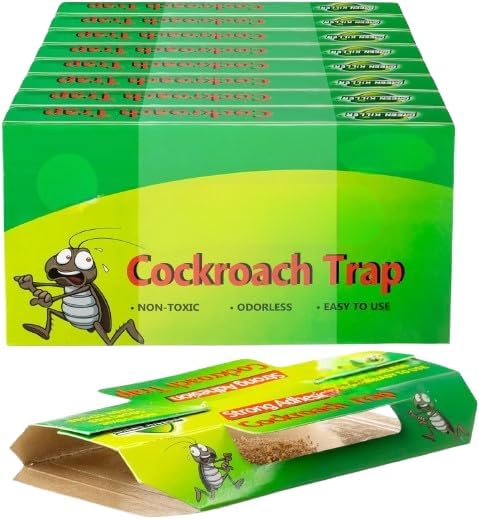 Roach Killer Traps – Indoor Pest Control for Roach Infestation, Sticky Cockroach Bait Traps, Roach Motel for Home, Child & Pet Safe – Effective for Roaches, Ants, Spiders, Bugs, Beetles (5-Pack)