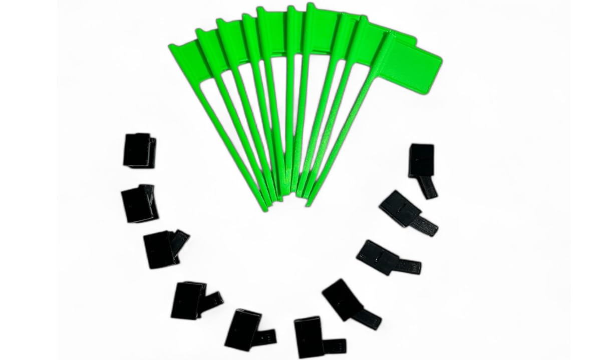 Small 6in. Green Alert Office Desk Computer Flag Pivots Up Down Fun Party Go Available Ready Status Positive Call Center Signal Indoor Inventory Open (10 Pack)
