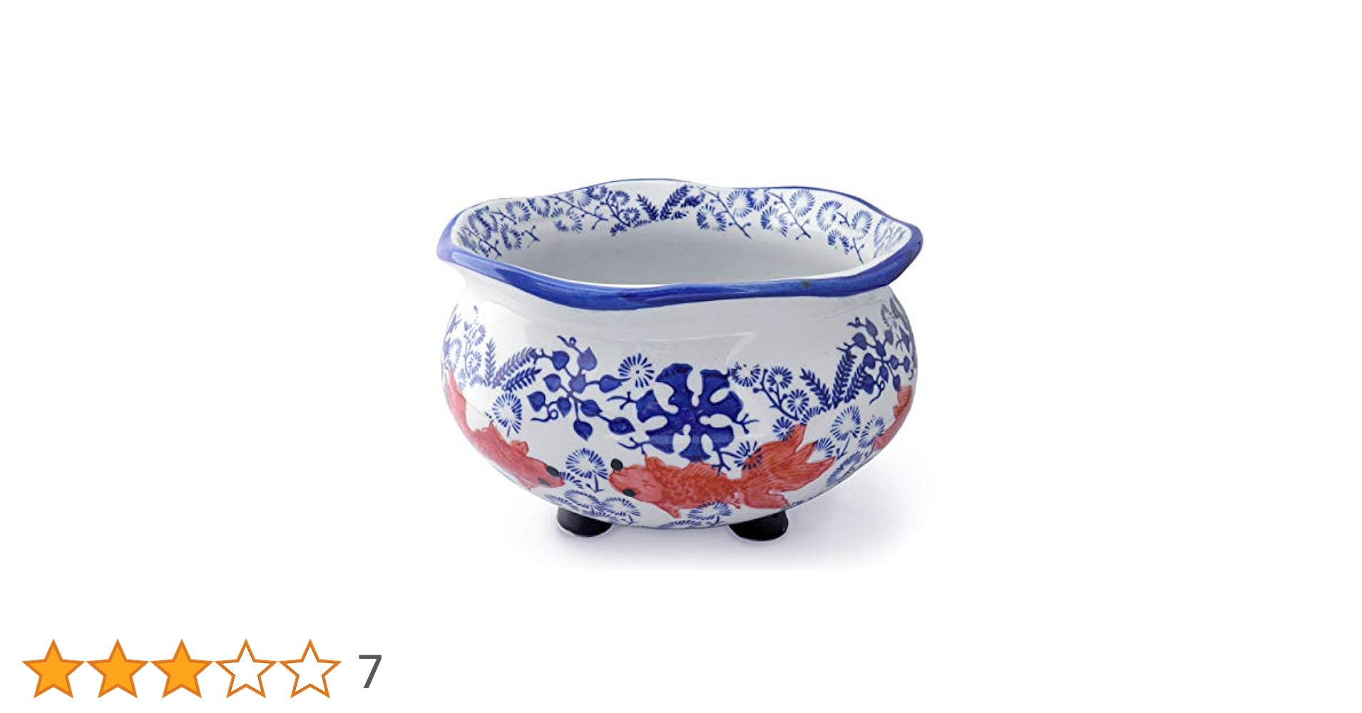 陶器 鉢 オランダ獅子頭 金魚 蟹 小物入れ キャンディポット Amazon.co.jp: 金魚鉢 陶器 おしゃれ[染付 赤絵 金魚柄 アジアン