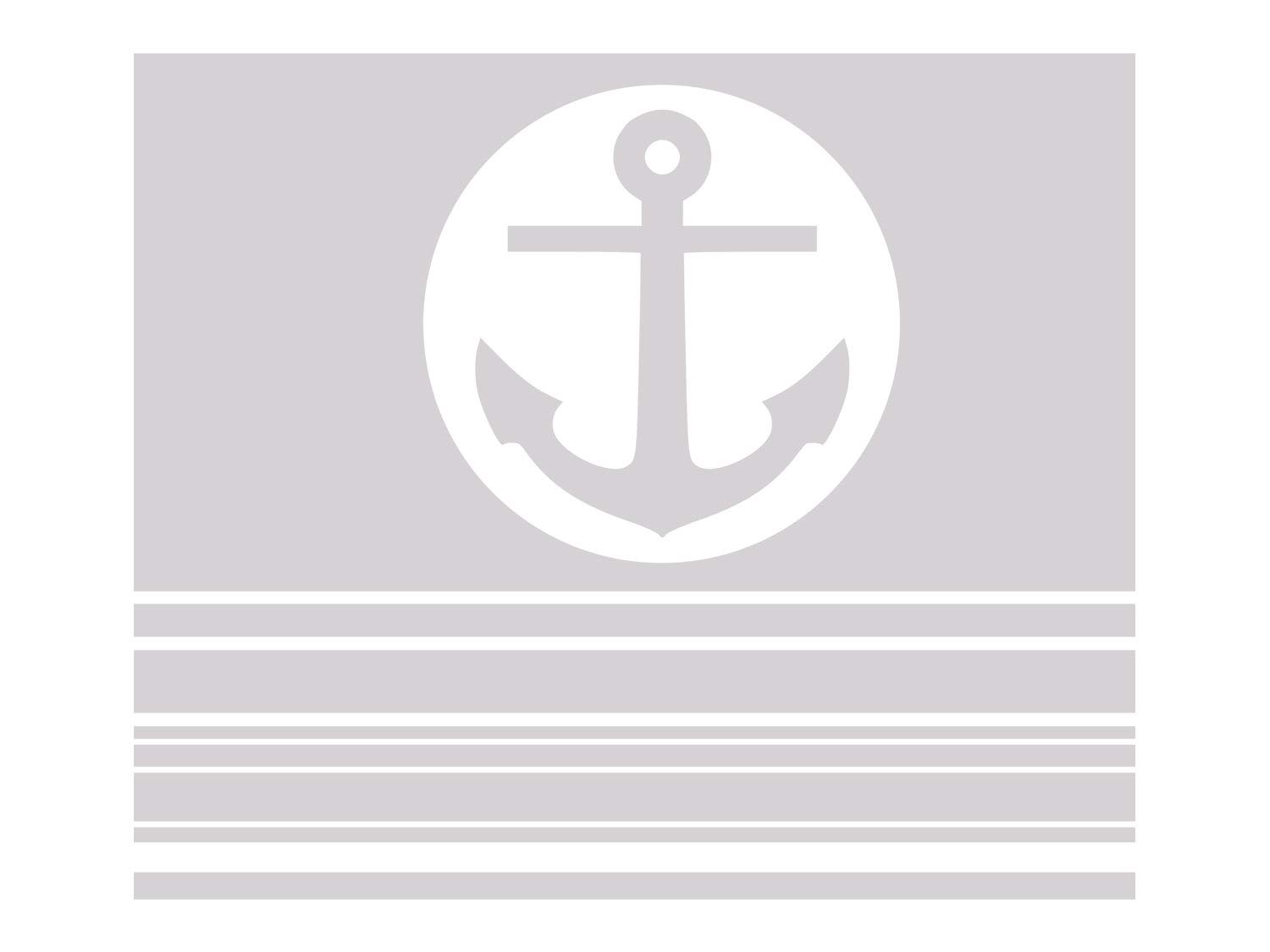 GRAZDesign Milchglasfolie - Sichtschutzfolie Fenster - Fensterfolie Blickdicht Motiv: maritim mit Anker und Streifen / 100x80cm Breite x Höhe