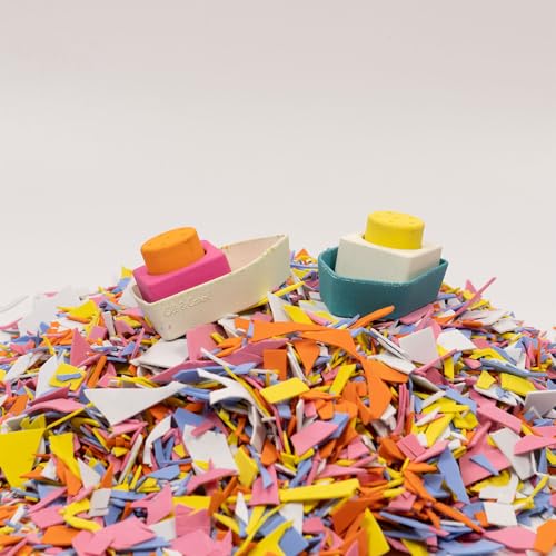 Jouet de bain bateau caoutchouc recyclé jaune bébé 0-3-6 mois