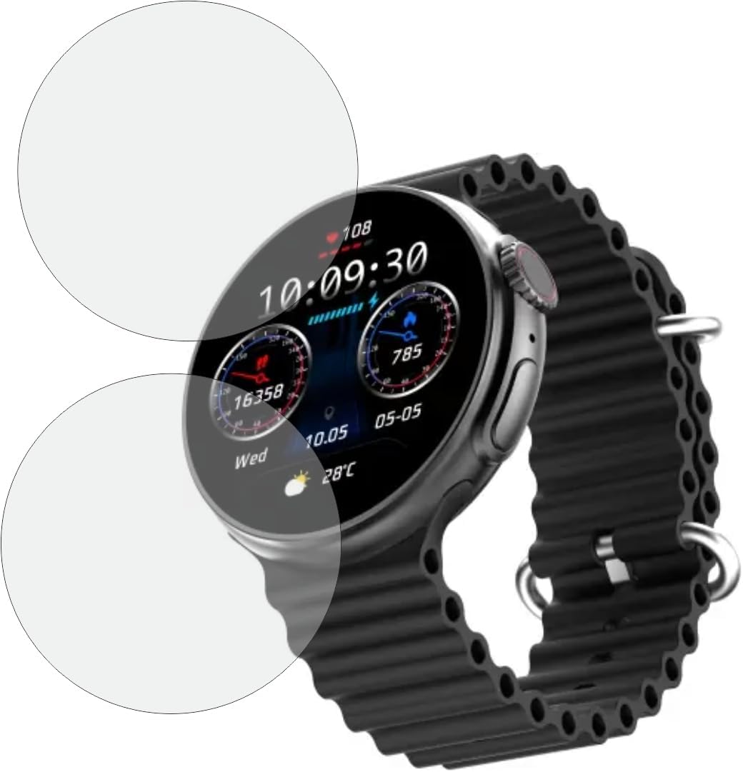 MOBLING Screen Protector Compatible With Fire Boltt Cyclone Pro Smartwatch, Edge to Edge Full Coverage Hydrogel TPU Fiber Screen Guard not a Tempered Glass (Pack of 2)
