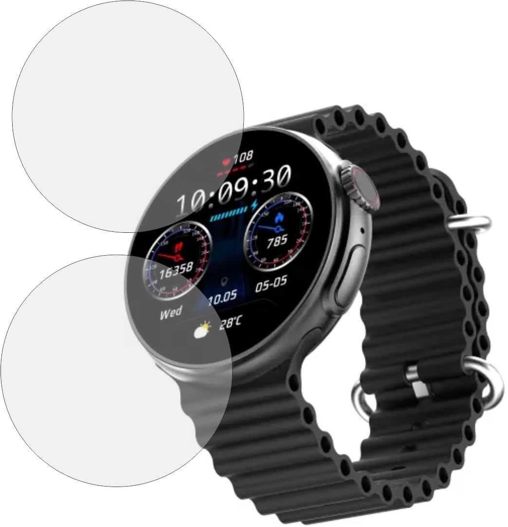 MOBLING Screen Protector Compatible With Fire Boltt Cyclone Pro Smartwatch, Edge to Edge Full Coverage Hydrogel TPU Fiber Screen Guard not a Tempered Glass (Pack of 2)